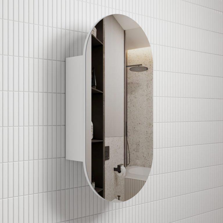 450*900mm Aulic Beau Monde Oval Frameless Copper-free Shaving Cabinet