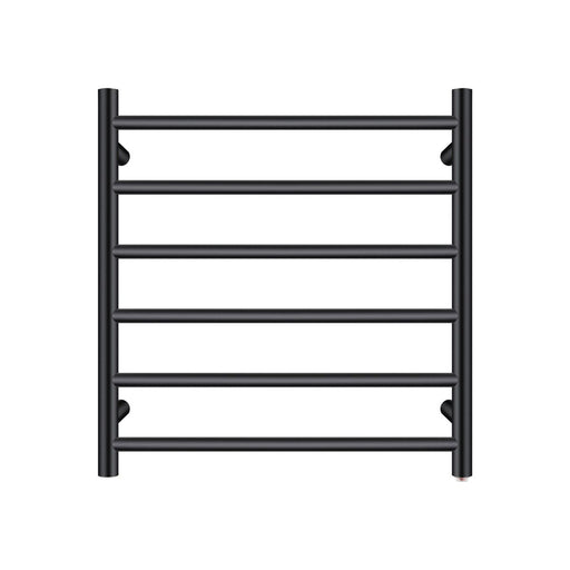 6 Bars Round Black Stainless Steel Electric Heated Towel Rack - HD reno